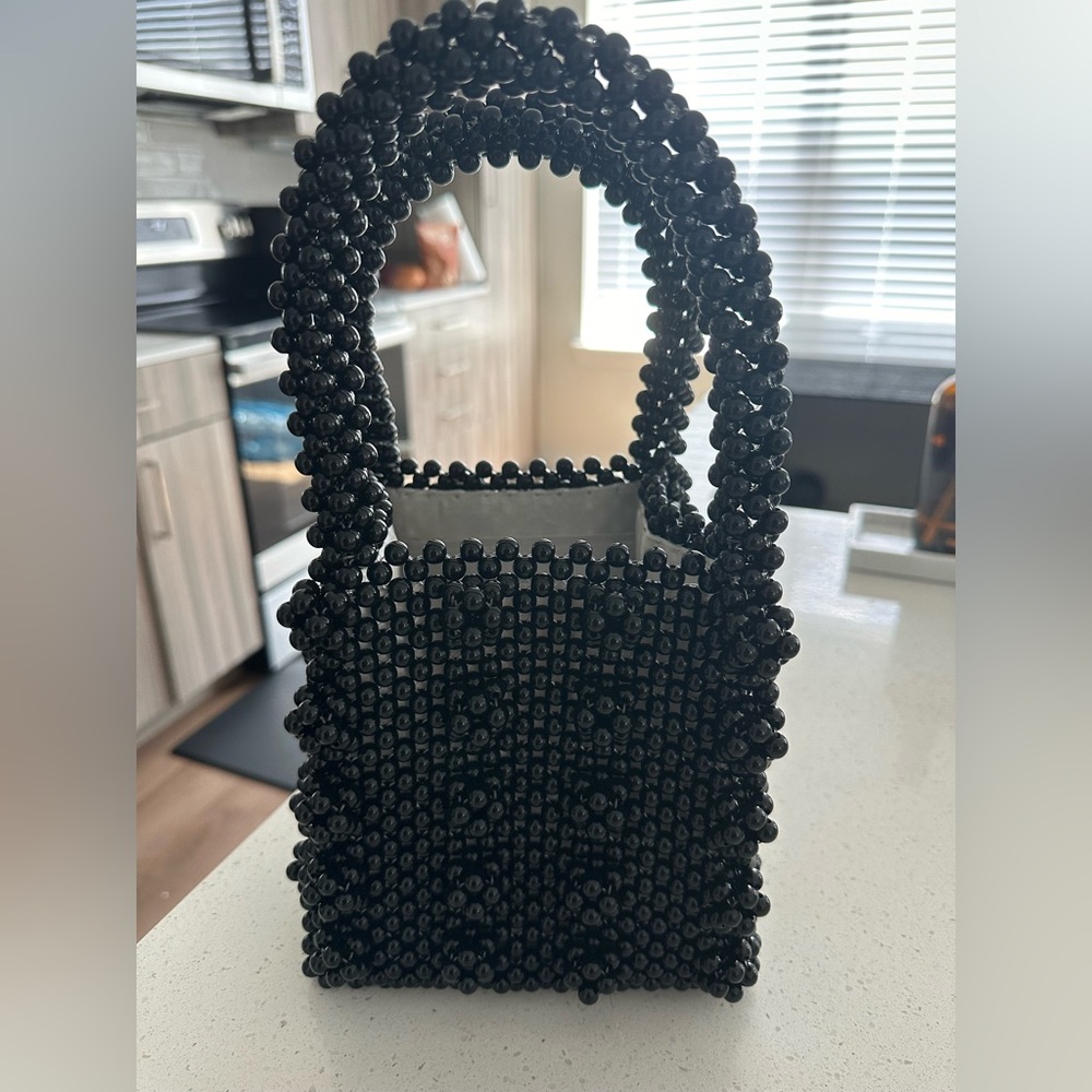 Black beaded purse